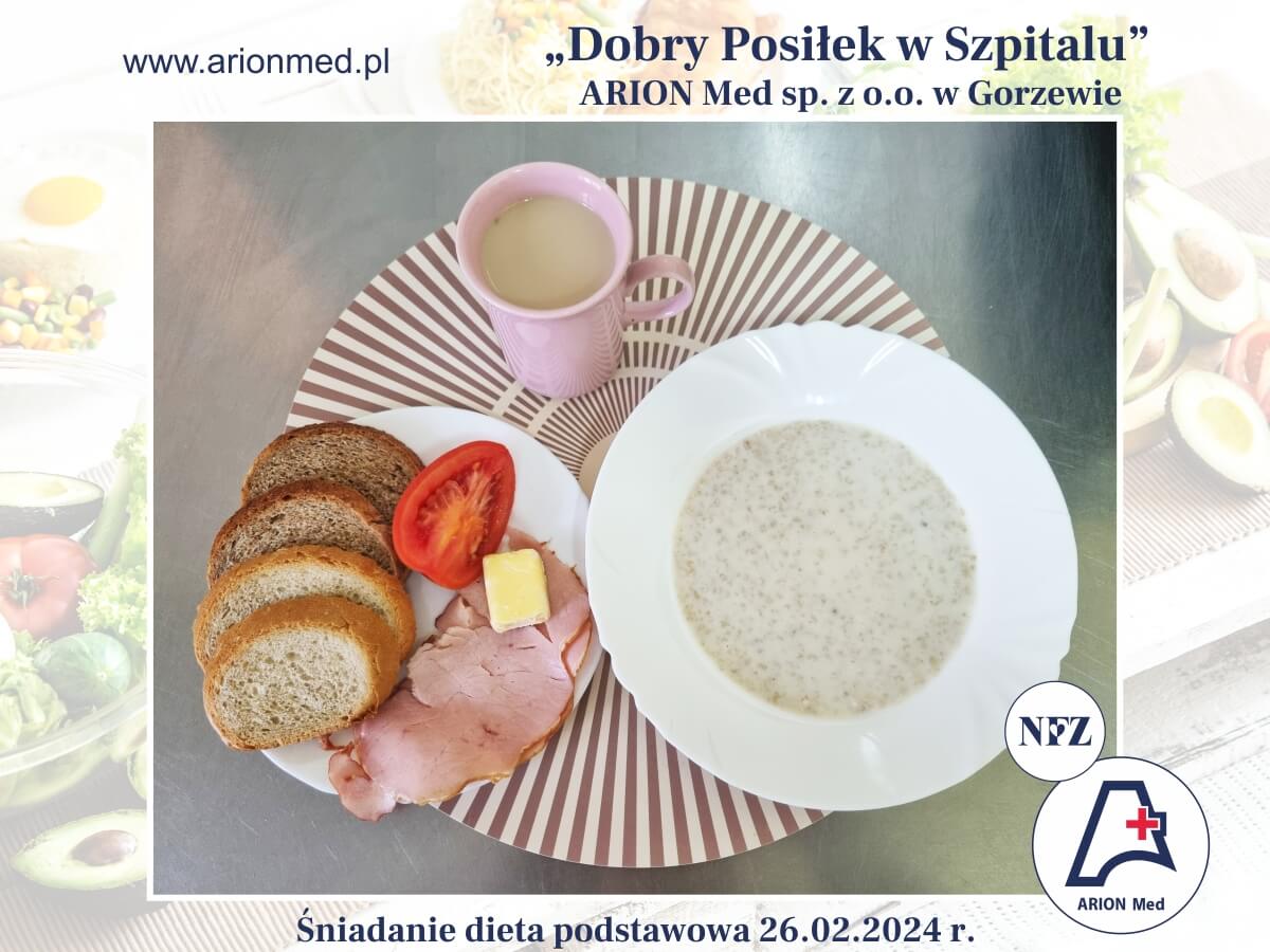 ARION Med dobry posiłek śniadanie dieta podstawowa 26.02.2024 r.