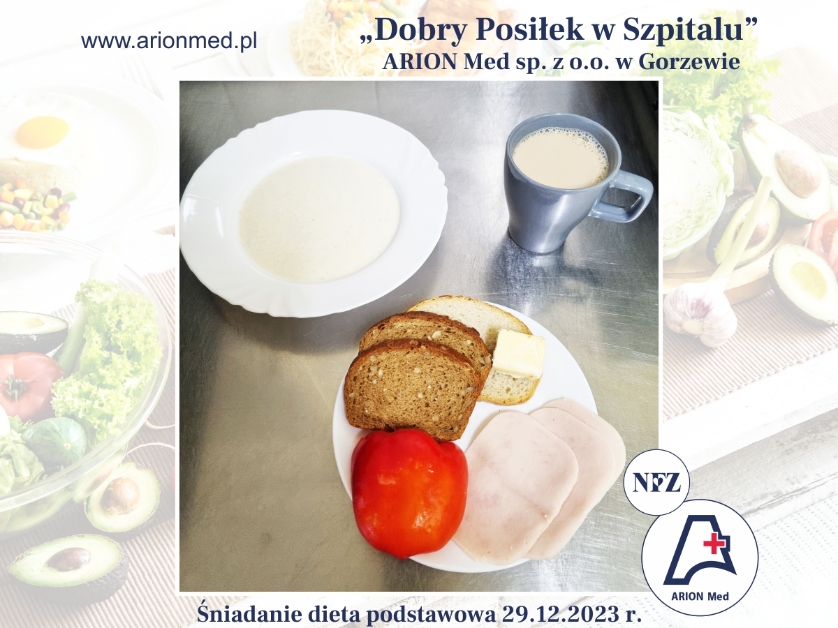 ARION Med dobry posiłek śniadanie dieta podstawowa 29.12.2023 r.